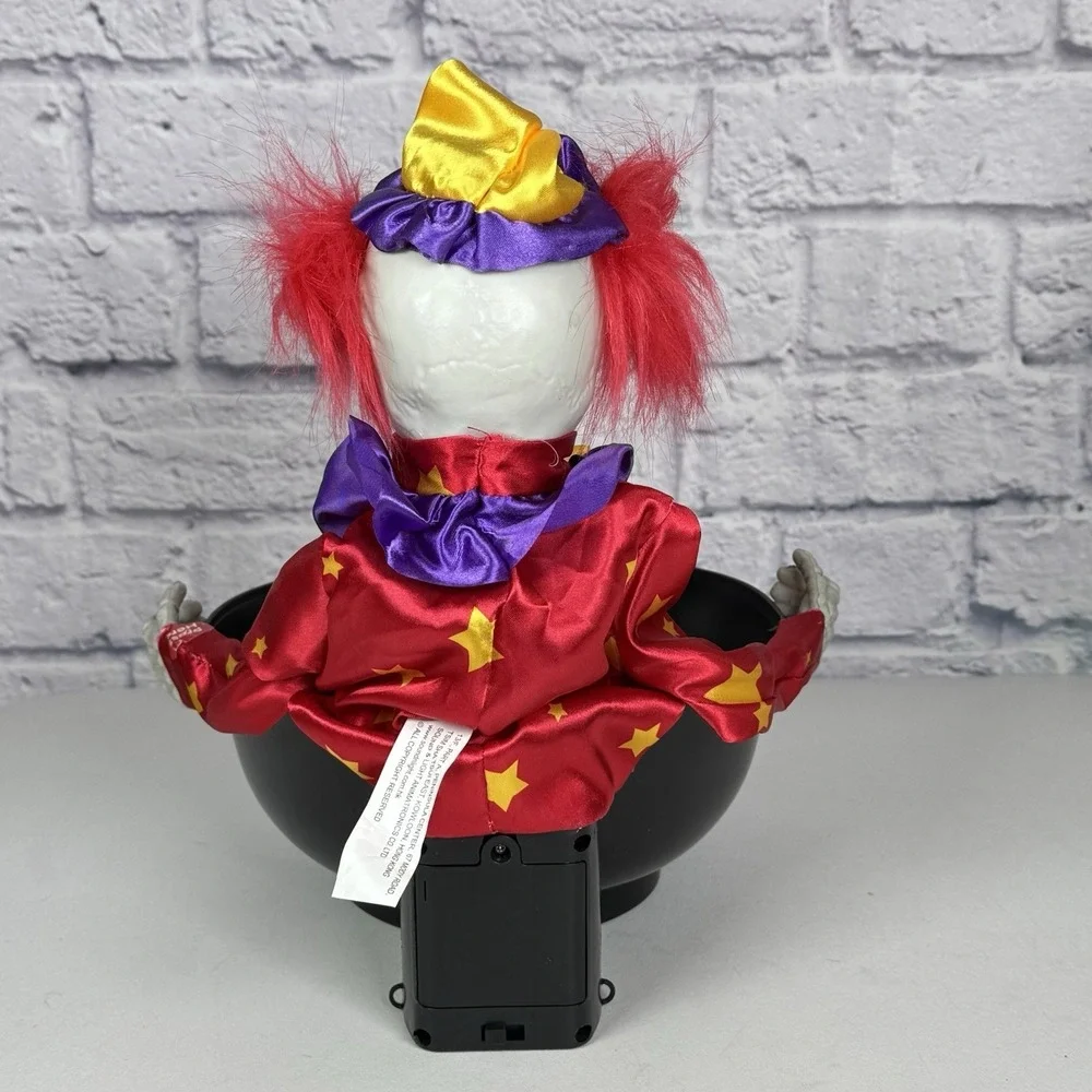 RARE Skeleton Clown Animated Lighted Candy Bowl Halloween Trick or Treat VIDEO